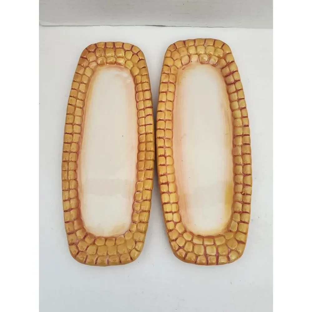 Temp-tations Figural Corn Cob Serving Set Bowl Plates Skewers